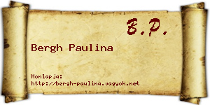 Bergh Paulina névjegykártya